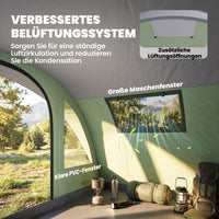 Tunnelzelt 5 Personen Familienzelt Campingzelt Outdoor Zelt 196cm
