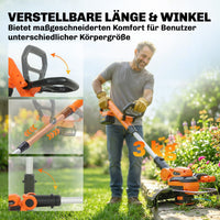 Akku Rasentrimmer 21V 150W Freischneider 2x4.0Ah Akkus Ladegerät Teleskop