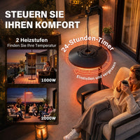 Infrarot Heizstrahler Decke 2000W Carbonfaser LED Licht Fernbedienung