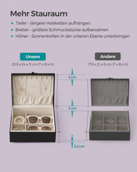 Schmuckkästchen 2 Ebenen Griff Schmuckkasten Schmuckbox Samt