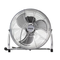 Bodenventilator 16 Zoll 40 cm Standluefter 90W Edelstahl 3 Stufen Silber