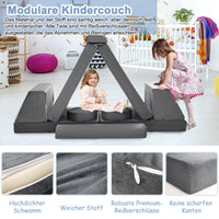 Kindersofa 10-teilig Schaumstoff Bausteine modular Spielsofa 120x60x50cm