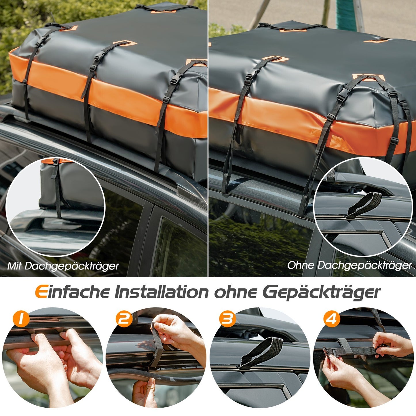600 L Dachbox Dachkoffer Faltbar Aufbewahrungsbox Dachtasche 132x100x43 cm