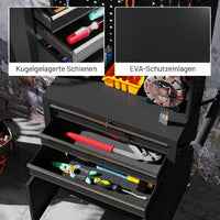 Werkzeugschrank Werkzeugkasten Rollen Lochplatte Werkstatt 69x33x133cm