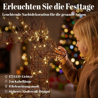 Rentier Schlitten 120cm LED Beleuchtung IP44 Gartendeko Außendeko