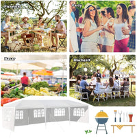 Pavillon 3x9m Partyzelt Gartenzelt 5 abnehmbare Seitenwände Stahl