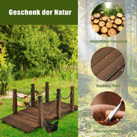 Holzbrücke Teichbrücke Gartenbrücke Geländer 150x67x55cm Wetterfest