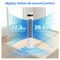 Turmventilator Fernbedienung 60W Touch Timer Oszillierend 90cm Weiss