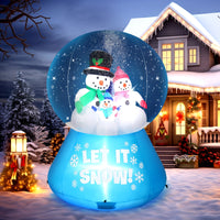 Aufblasbare Schneemann Familie 180cm LED Weihnachtsdeko Beleuchtet
