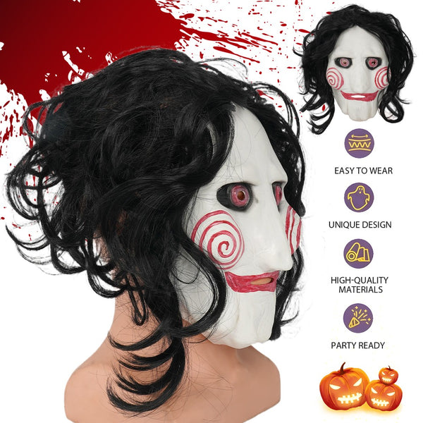 Halloween Vollkopfmaske Horror Jigsaw Maske Cosplay Kostüm