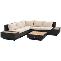 Polyrattan Gartenmöbel 4-teilig Sitzgruppe Lounge Schwarz Möbel