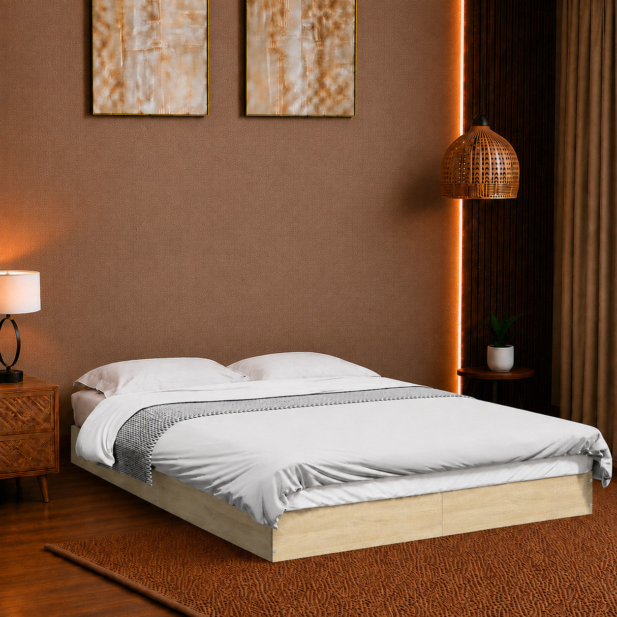 Bettgestell Doppelbett 140x200cm Bettrahmen Lattenrost Bett