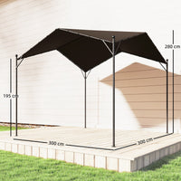 Pergola Pavillon 3x3m Satteldach Wasserabweisend UV-Schutz Gartenpavillon