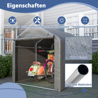 Geräteschuppen Zeltgarage Lagerzelt Gerätezelt Fahrradzelt 218x157x166cm