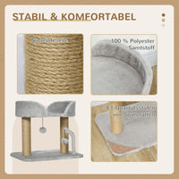 Kratzbaum 42cm Katzenbaum Jute-Kratzpfosten Plattform Spielbälle