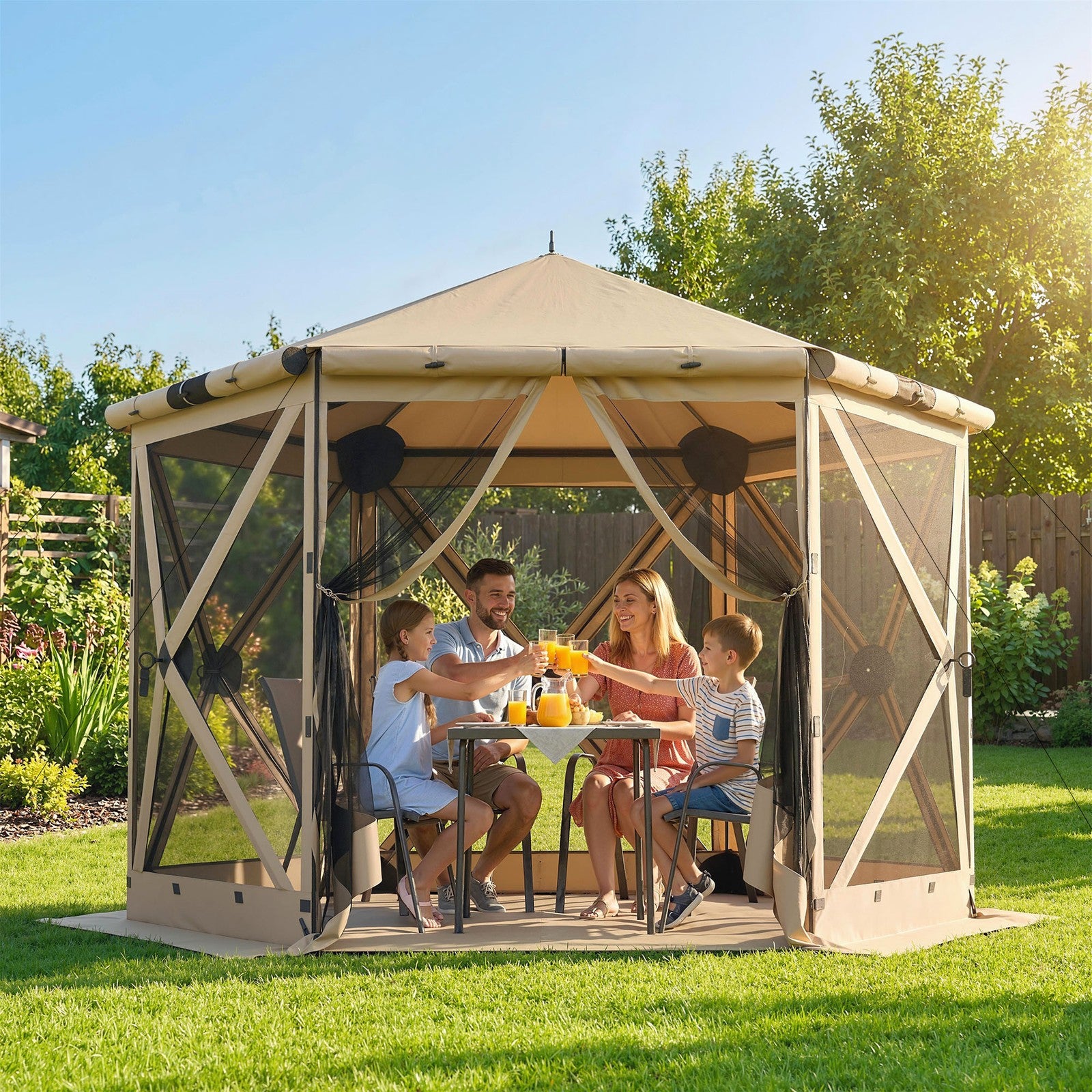 Faltpavillon 300x260x221cm Pop-Up Pavillon Gartenzelt Partyzelt