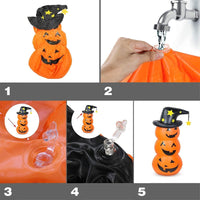 XXL Aufblasbarer LED Kürbis 140cm  Beleuchtung Halloween Dekoration Garten