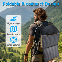 30W Solarpanel Solarladegerät USB-C USB-A Powerbank Camping