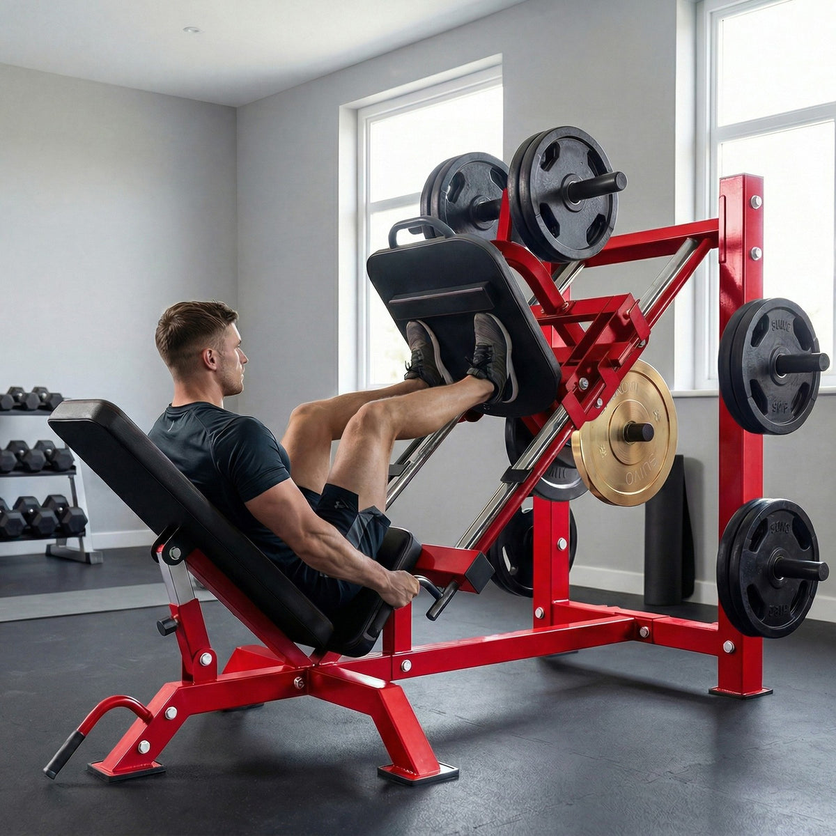 Beinpresse Verstellbar Rollen Beinverlängerung Wadenheben Stahl 455kg