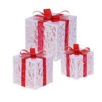 LED Geschenkboxen 3er Set Beleuchtete Dekoboxen Batteriebetrieben