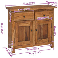 Antike Sideboard Handgefertigt 75x30x60cm Kommode Schubladen Möbel