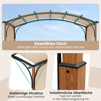 Pavillon 3x3,6m Pergola Ausziehbar Dach Metallrahmen Gartenpavillon