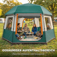 Tunnelzelt 350x350x205cm 6 Personen 3000mm Campingzelt Outdoor Zelt