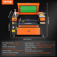 60W CO2 Lasergravierer Laserschneider 400x600mm 500mm/s Graviermaschine