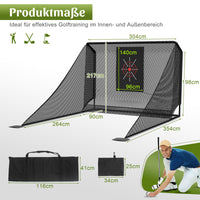 Golf Trainingsnetz Abschlagnetz Ballrücklauf Seitenschutz 304x217cm Outdoor