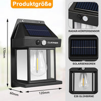 2x LED Solarlampen Außen Bewegungsmelder Wandleuchten Garten IP65
