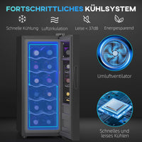 Weinkühlschrank 12 Flaschen 30L LED Getränkekühlschrank Getränke Kühlschrank