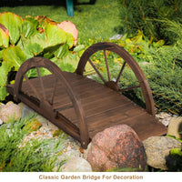 Gartenbrücke Holzbrücke Teichbrücke Zierbrücke 101x48x38cm Geländer