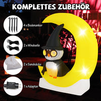 155cm Halloween Eule Outdoor LED Aufblasbar Deko Eule