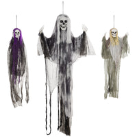 3x Set Halloween Skelett Geister Hängedeko 90 110 200cm Spukdeko Party