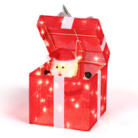 LED Pop up Geschenkbox Weihnachtsmann 30cm Weihnachtsdeko