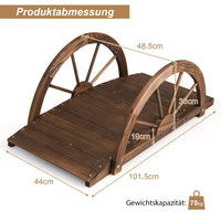 Gartenbrücke Holzbrücke Teichbrücke Zierbrücke 101x48x38cm Geländer