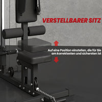 Kraftstation Latzugturm Kabelzugstation Ruderzug Fitnessgerät Heimtraining
