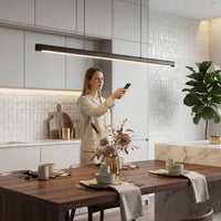 LED Pendelleuchte 114cm Dimmbar Höhenverstellbar Hängeleuchte Fernbedienung