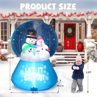 Aufblasbare Schneemann Familie 180cm LED Weihnachtsdeko Beleuchtet