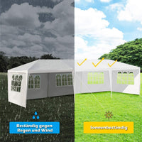 Pavillon 3x9m Partyzelt Gartenzelt 5 abnehmbare Seitenwände Stahl