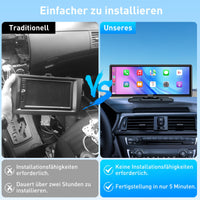1026 Zoll 4K Wireless Carplay Android Auto Display Dashcam GPS Touchscreen