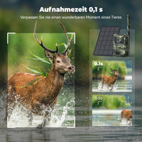 4G LTE Wildkamera Handyübertragung APP 27K Solar SIM Karte 64GB Nachtsicht