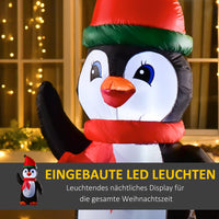 Aufblasbarer Weihnachtspinguin 155cm LED Beleuchtung Selbstaufblasend