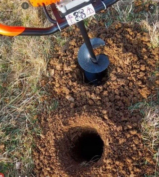 Erdbohrer Benzin 5,2 PS Pfahlbohrer Erdlochbohrer 3 Bohrer Erdbohrgerät