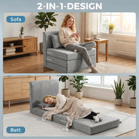 Bodensessel Klappbar Schlafsofa Einzelbett Sofa 80x75x74cm