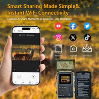 4K Solar Wildkamera 60MP WLAN Handyübertragung IP66 Nachtsicht 120°
