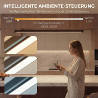 LED Pendelleuchte 114cm Dimmbar Höhenverstellbar Hängeleuchte Fernbedienung