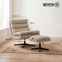 Relaxsessel Hocker Drehbar 360° Höhenverstellbar Loungesessel
