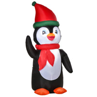 Aufblasbarer Weihnachtspinguin 155cm LED Beleuchtung Selbstaufblasend