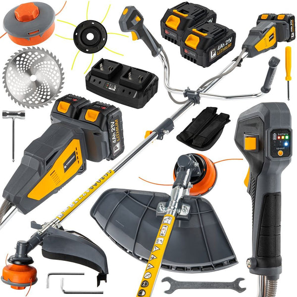 Akku Freischneider Motorsense Rasentrimmer Brushless 42V 2x4Ah 380mm
